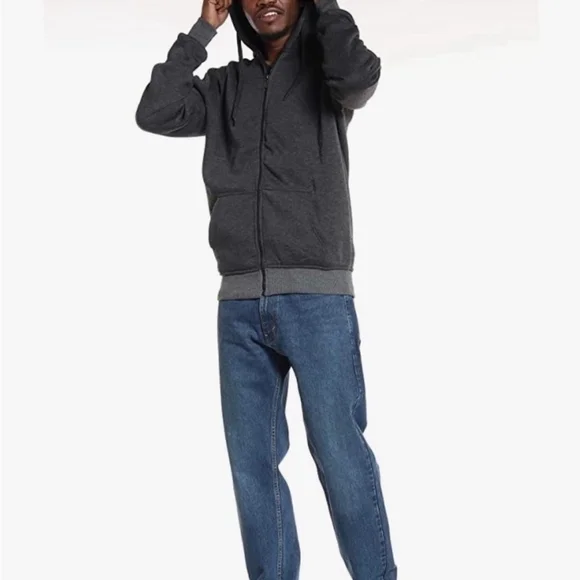 NWT True Rock Men's Classic Full Zip Hoodie Charcoal Gray Size X-Large - Picture 2 of 7